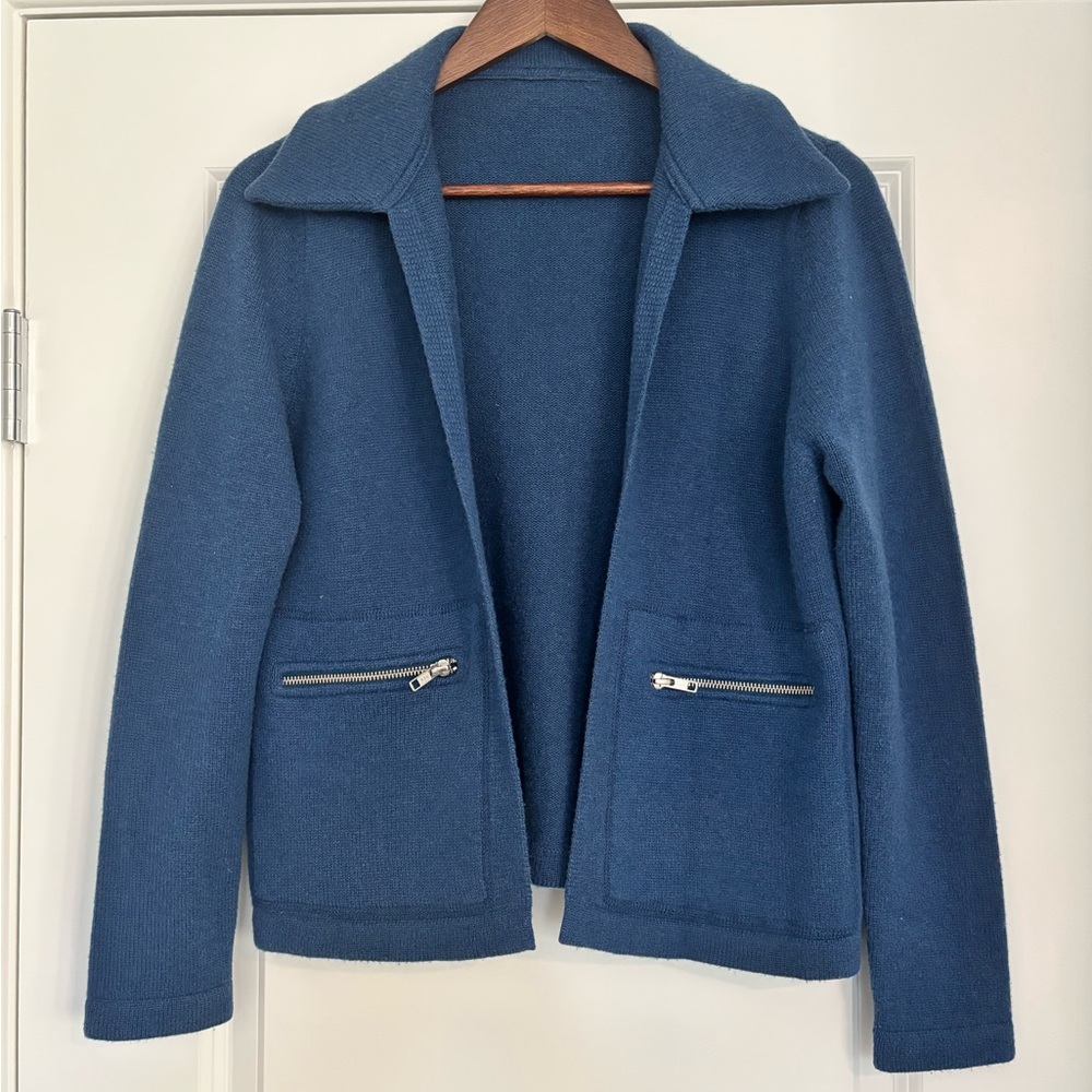 Cashmere Normcore Open Front Car Coat Style Jacket/Cardigan Elevated Basic